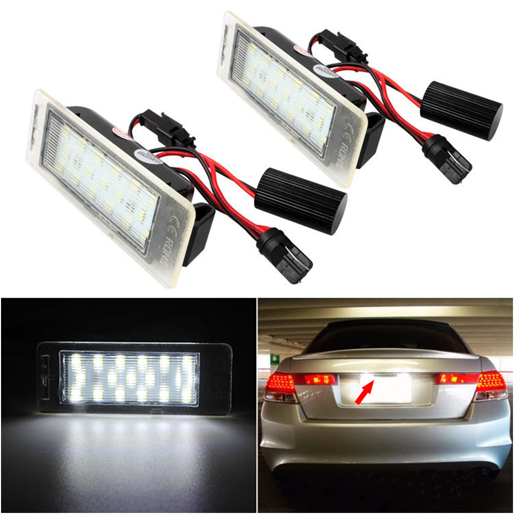 10-14 license plate lights, 18 LEDs, suitable for Opel Corsa, white light, black frame, 2 pieces per set, drop shipping available for cross-border sales