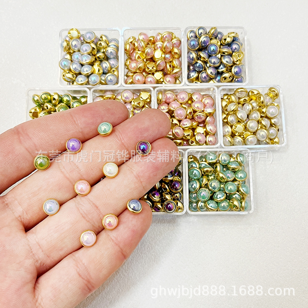 6mm Mini Multicolor Fantasy Buttons, Copper-Edged Buttons for Bjd Doll Clothes, Ob11 Handmade Accessories, DIY Materials