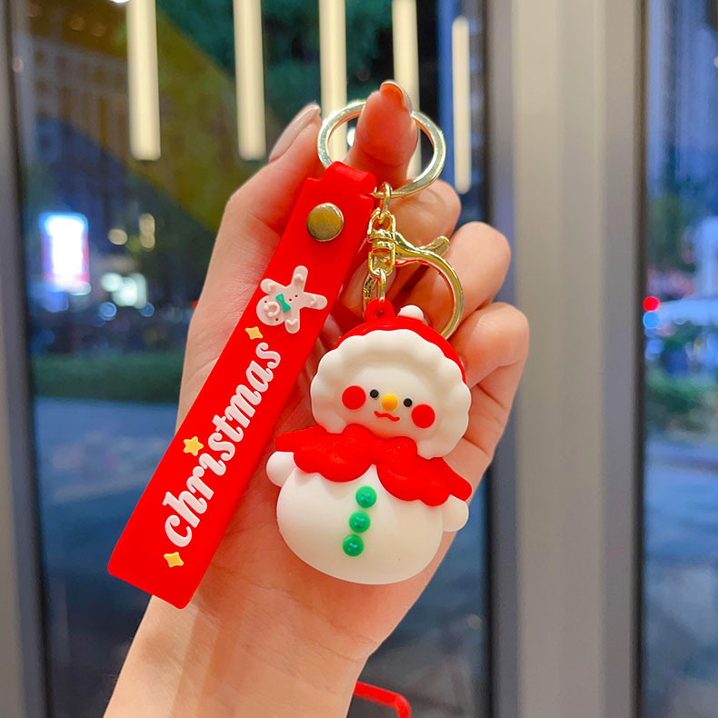 国境を越えたサンタクロースのキーホルダークリスマスペンダントクリスマスツリートナカイ人形バッグキーホルダープレゼント卸売り|undefined
