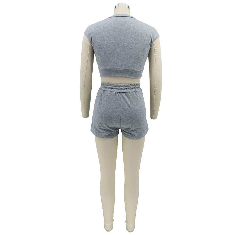 Women's solid color fashion casual suit