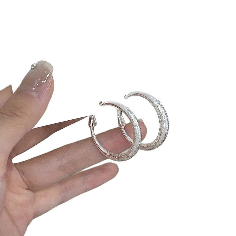 Серебряная игла, серебряные универсальные серьги, французский стиль, образец 925 пробы, простой и элегантный дизайн