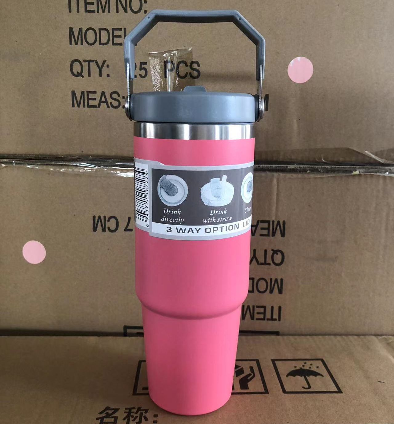 Taza termo de acero inoxidable de gran capacidad y alto valor Taza portátil portátil Ice Ba Taza deportiva para coche al aire libre