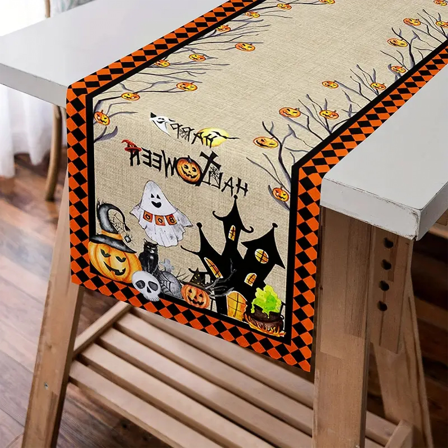 110g Weight Tablecloths Home Textiles & Decor Type tablecloth Event & Party Supplies 1 Piece, 1 Set Quantity Casual, Party Occasion Linen Material Halloween, Day of the Dead Festival Skull Pattern Funny Style Halloween Day Of The Dead Funny Skull Linen Casual Party Tablecloth Party Supplies Tableware 1 Piece 1 Set 17