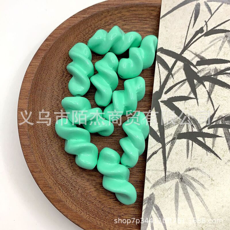 直孔烤漆15色浪味仙螺纹彩色珠 DIY串珠散珠手机链条挂件材料配饰|undefined