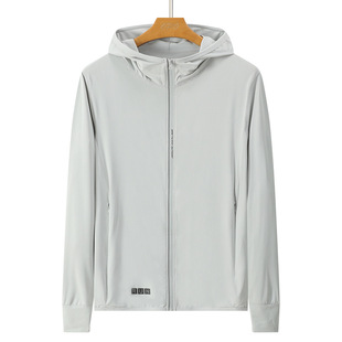 2022 New Cross-Border Men's Jacket Uv Protection Clothing Outdoor Sports Long-Sleeved Couple's Ice Silk Style
