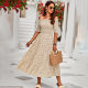 Di Yun independently developed and designed Amazon printed dress 2023 summer one-shoulder casual A- line skirt