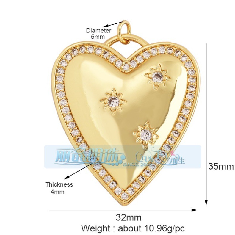3g Weight Pendant Jewelry Making Type DIY Jewelry Accessories Classification 1 Piece Quantity Copper Material Heart Shape Pattern Hip-Hop, Vintage Style Style 1 Piece Copper Heart Shape Pendant 30