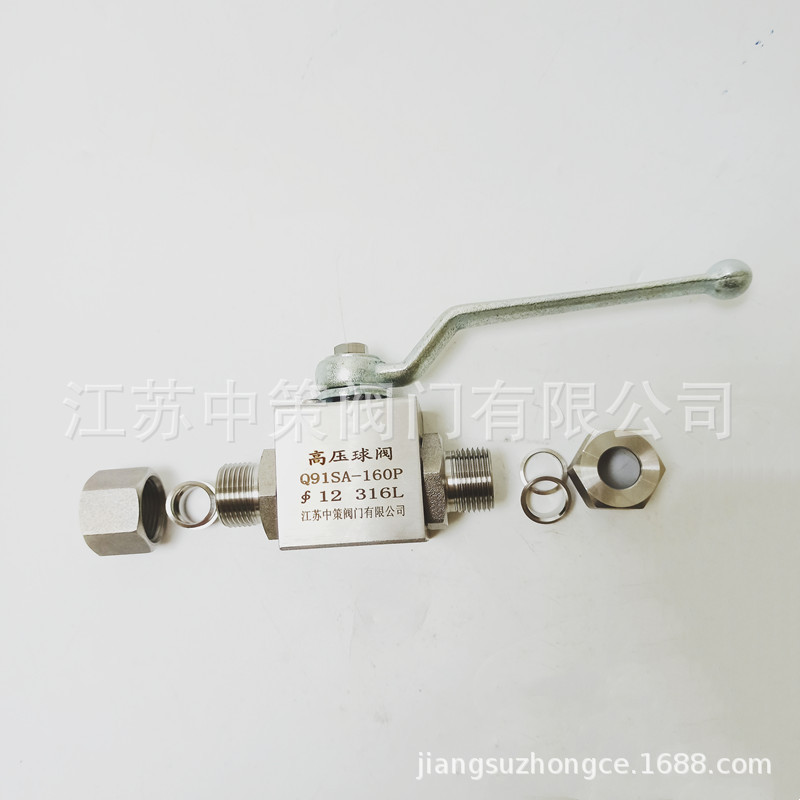 Q91N-160P不锈钢液压高压卡套球阀Q91F-160P/420P双卡套304/316L