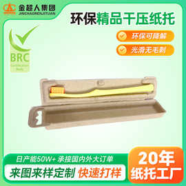 定制精品干压纸塑纸托 牙刷包装盒纸托 环保可降解甘蔗浆纸浆模塑