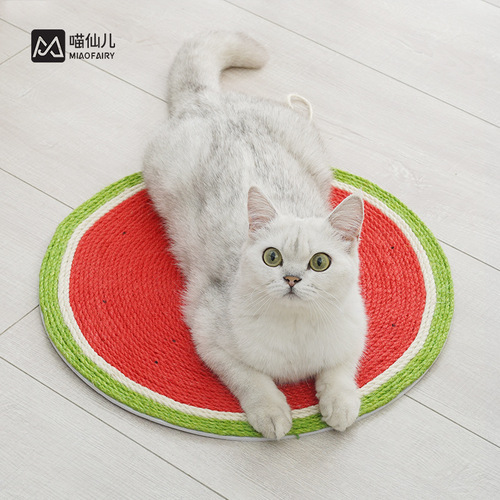 Meow Fairy Cat Supplies Watermelon Cat Scratching Board Cat Toy Sisal Mat Cat Daily Supplies Sisal Cat Scratching Board