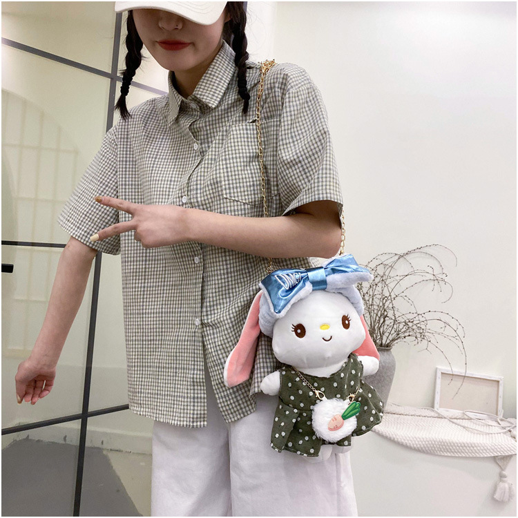 Cartoon Cute Plush Girl Doll One-shoulder Messenger Chain Small Bag display picture 5