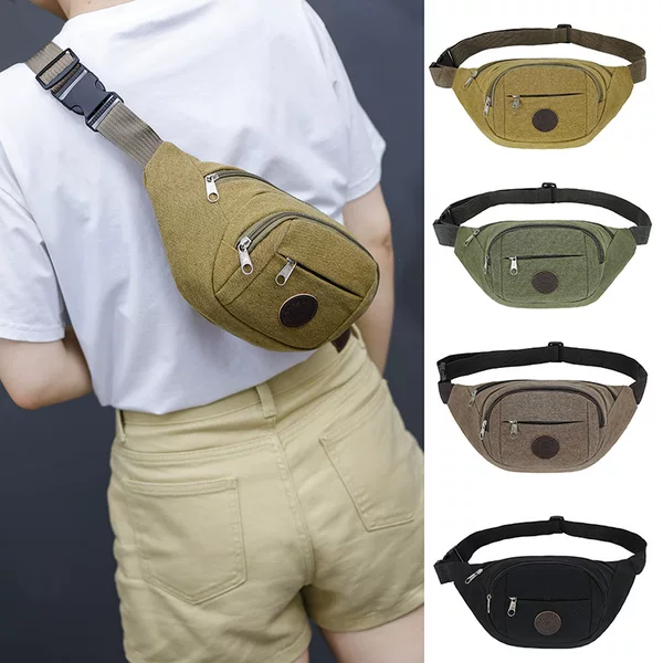 Wholesale Waist Bags, Canvas Mobile Phone Cash Register Bags, Mountaineering Sports Crossbody Chest Travel Phone Bags, Construction Site Special Use