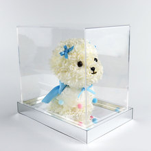皂花礼盒亚克力展示盒透明永生花防尘盒镜面底座高端亚克力礼品盒