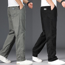 亚马逊专供男士休闲裤2025春秋季新款纯色宽松户外直筒长裤男批发