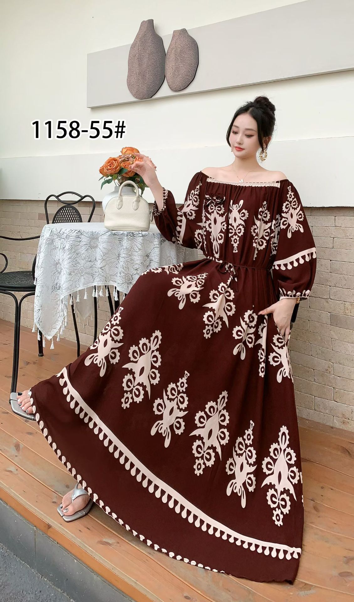 Ropa de mujer de talla grande transfronteriza europea y americana, vestido informal de algodón largo hasta la rodilla, holgado y cómodo, para verano, ropa de maternidad.