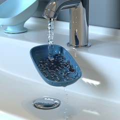 Soap dish, soap holder, drainable, household wall-mounted, no water accumulation suction cup, bathroom, shower room, minimalist style, creative new design