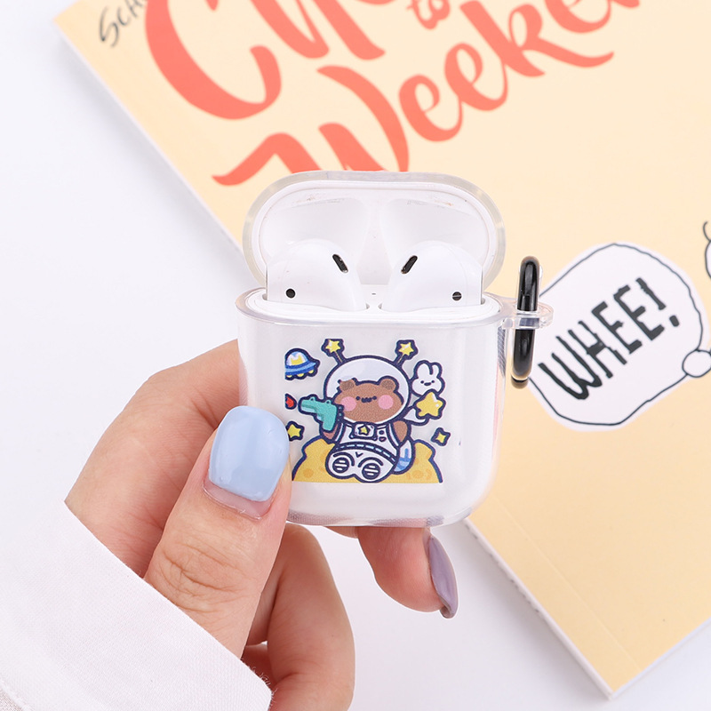 Bear airpods1/2 generation protective case for Apple pro3 generation earphone shell transparent flexible glue cute tpu Bear airpods1/2 generation protective case for Apple pro3 generation earphone shell transparent flexible glue cute tpu