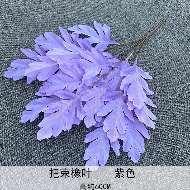 Cepillado mango de tela manojo de hojas de elefante decoración de salón de boda T diseño de mesa simulación planta verde hojas decoración del hogar flores falsas