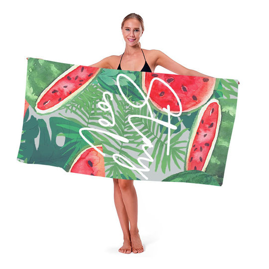 Cross-border microfiber double-sided velvet beach towel custom LOGO digital printing large bath towel rectangular thick towel