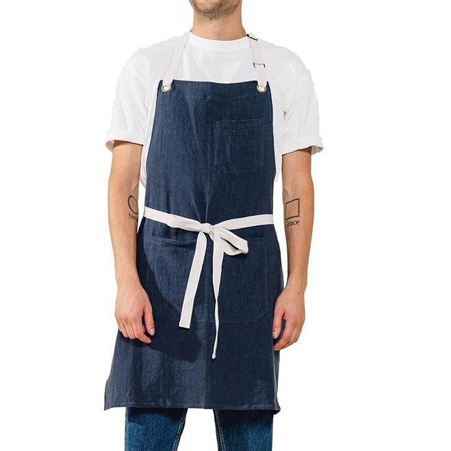 Amazon Algodón, lino, ramio, arte, abanico delantal, cocina casera coreana, comedor, té con leche, tienda, ropa de trabajo, delantal