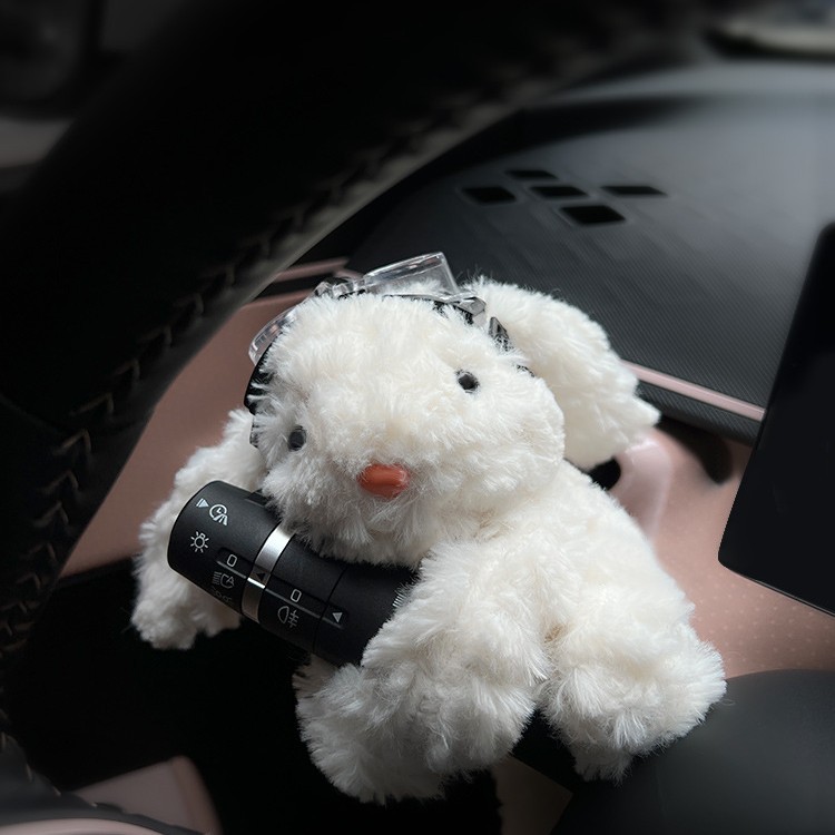 Coches de brazo decoración orejas de conejo muñeca de peluche en la consola central espejo retrovisor limpiaparabrisas maletero adornos mujeres