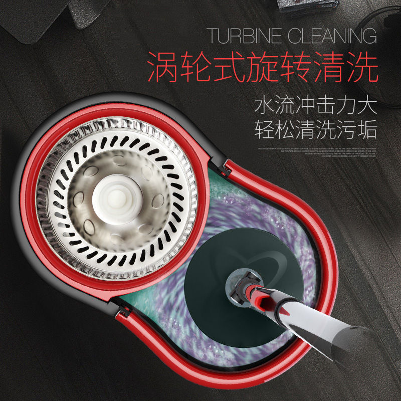 Double-drive mop Rotary hand-free Mop Mop bucket household automatic mop good mop bucket