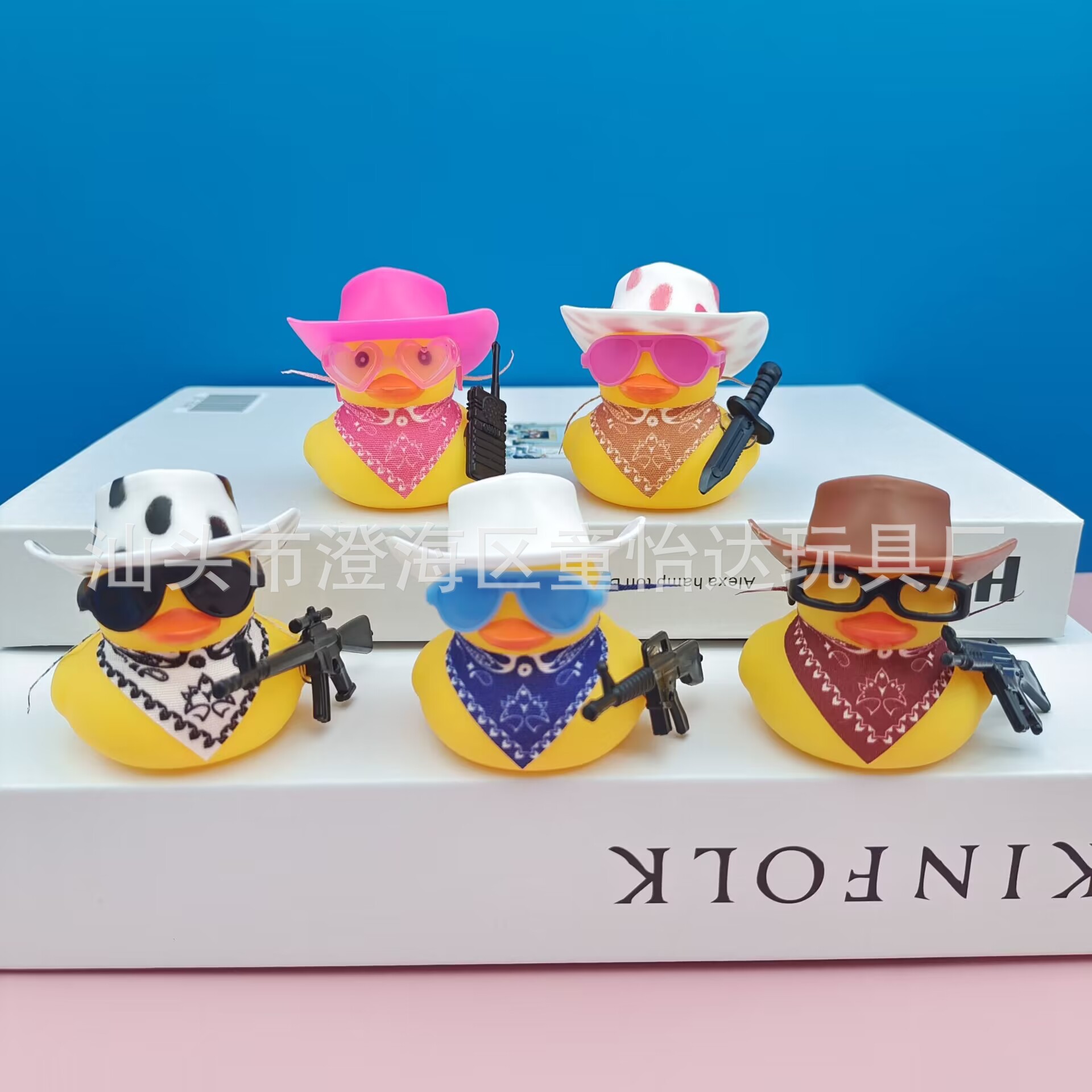 Especial transfronterizo para accesorios de decoración de pato de mezclilla mini bufanda cuadrada bufanda de triángulo pequeñas gafas de sol sombrero de paja de verano accesorios hechos a mano