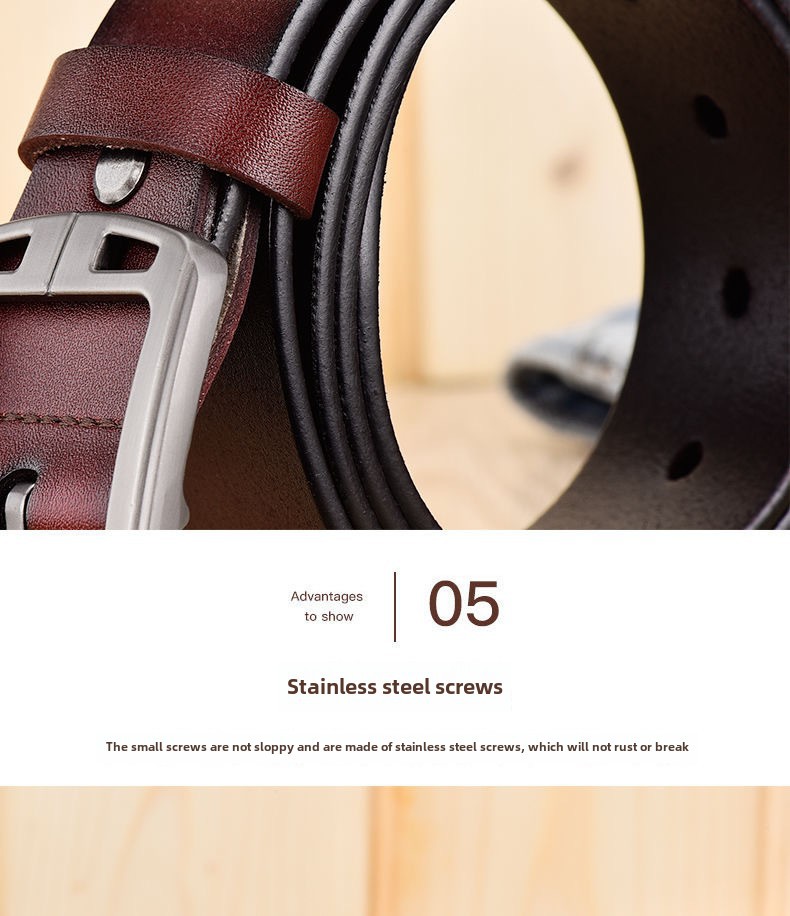 Cross-border foreign trade Men's  leather pin buckle belt vintage belt fashion casual jeans belt factory wholesale_viptrois.com