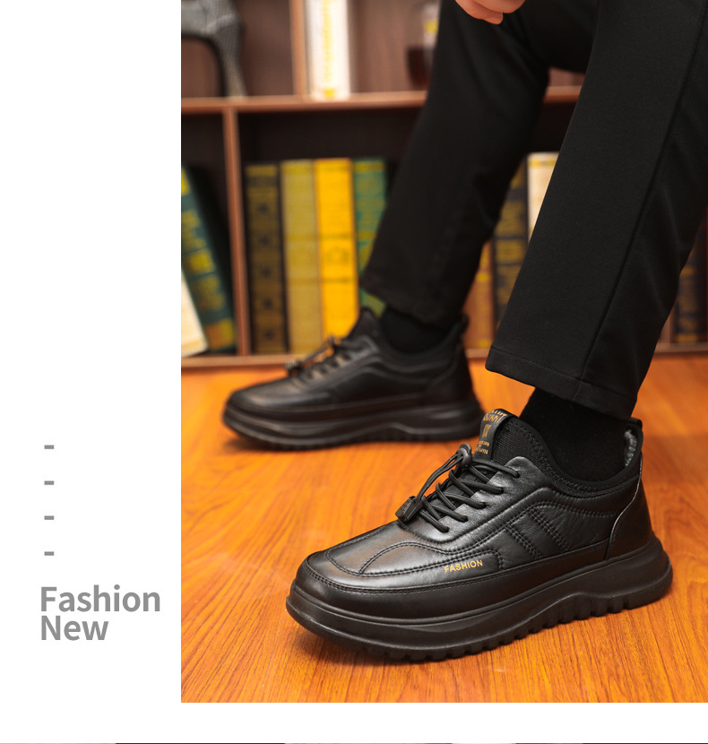 Scarpe uomo invernali in tessuto foderate in pile stringate calde_voghion.com