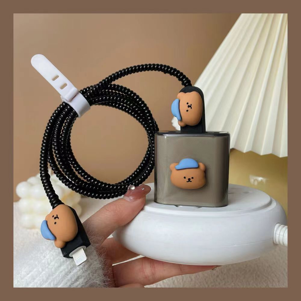 Aplicable a la cubierta protectora del cable de datos iPhone13/14/15 cubierta protectora estándar europea y americana de Apple 20W cargador