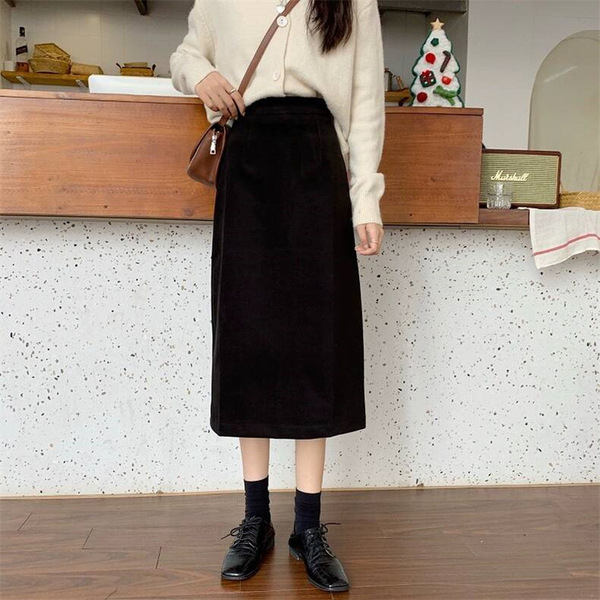 Black summer professional long skirt