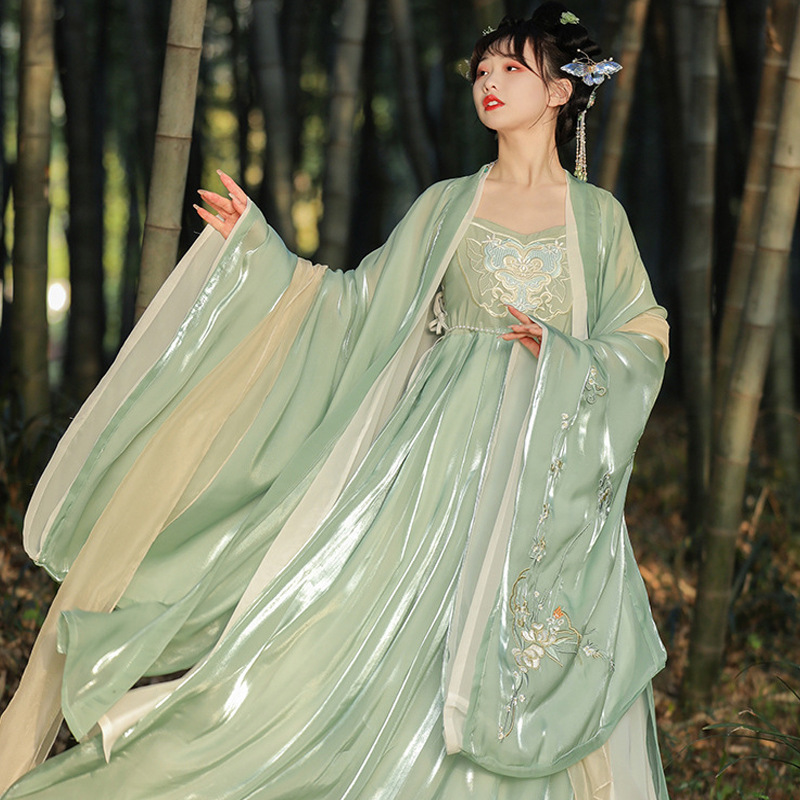 Wide-sleeved Hanfu Women's Wei and Jin Dynasties Waist-length Dress with Collar Super Fairy Adult Daily Autumn Student Antique Suit Women's Clothing