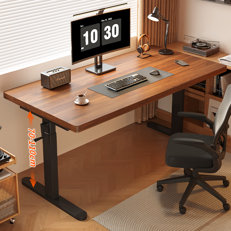 Solid wood adjustable height computer desk, suitable for home office, bedroom, and as a simple children's study desk or writing desk