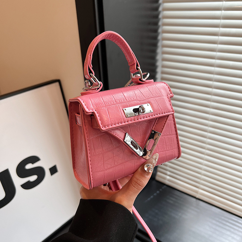 手拎時尚休閒包包女2024春夏簡約迷你小方包感小眾潮斜挎包