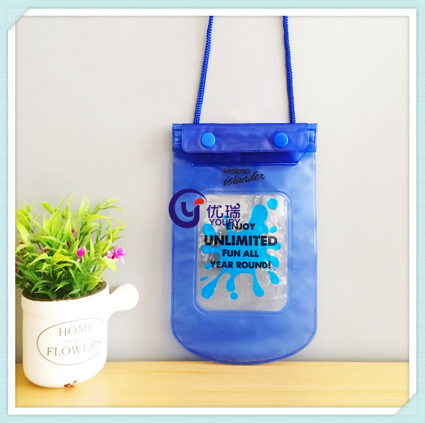 定制彩印pvc手机防水袋 透明挂脖防水手机袋 漂流游泳温泉防