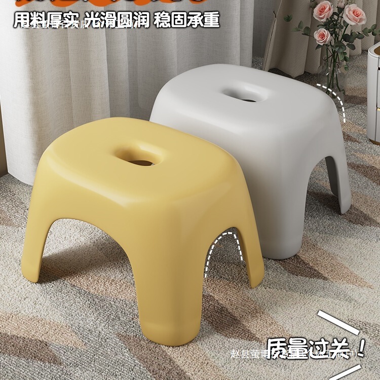 Small Stool, Low Stool, Plastic Children's Cartoon Chair, Thickened Footstool, Bathroom Non-Slip Household Living Room Bench