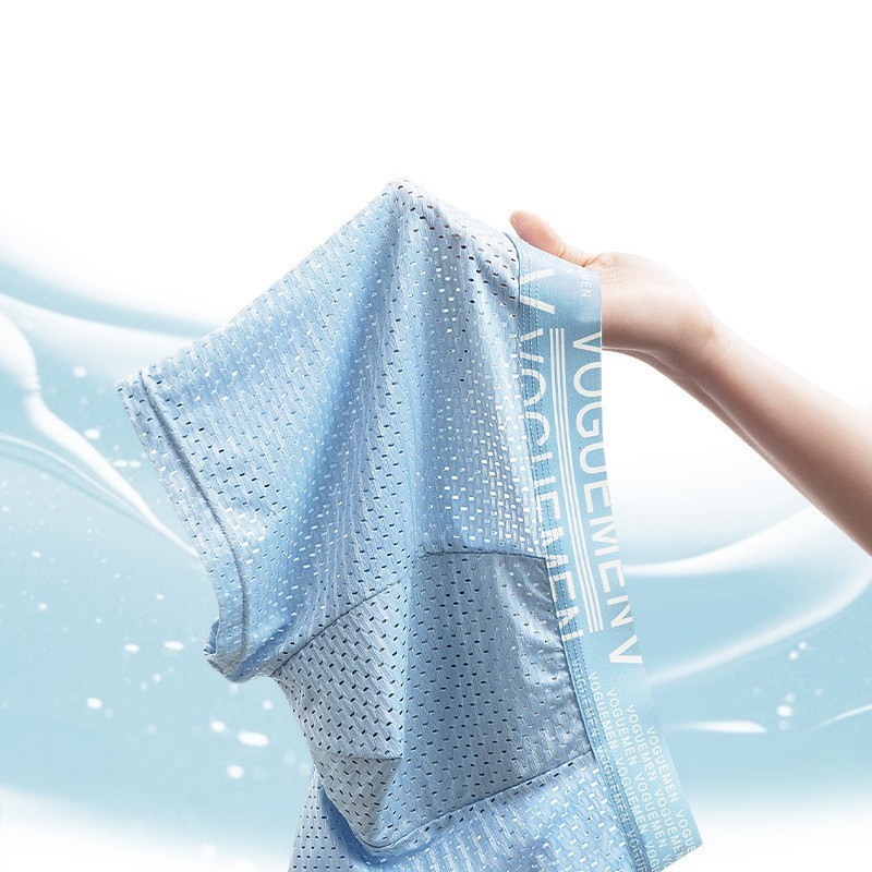 Ropa interior de los hombres boxeadores de verano de seda de hielo grafeno boxeadores de los hombres malla transpirable más pantalones cortos de tamaño cabeza