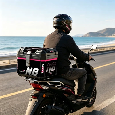 as a delivery box: Motorcycle trunk - 48l-nb-letter-standard-model-shock-absorbing-base-installation-kit