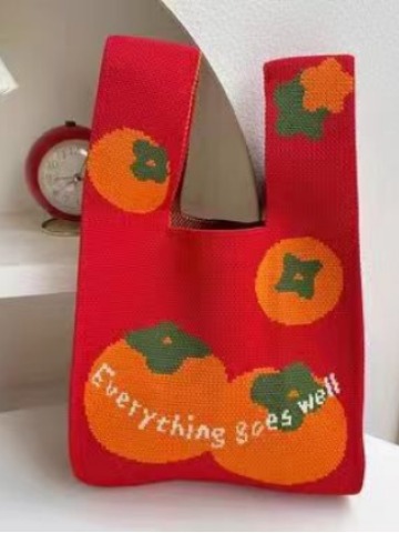 Spot Year of Snake New Year festive knitted bag red Fu character…