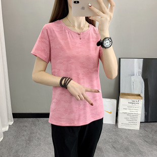 Silk quick dry sports breathable light and thin T-shirt for gym, for running, with short sleeve