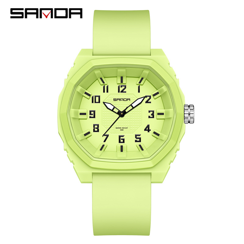 SANDA estudiante Niños Popular simple reloj de cuarzo digital de moda todo-fósforo impermeable reloj electrónico 3236