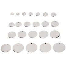 跨境亚马逊不锈钢宠物牌电镀圆形狗牌防丢刻字吊坠猫牌钥匙圈配件