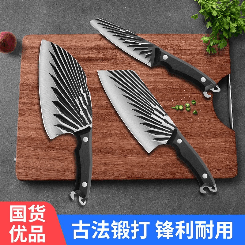 Cuchillo de cocina de acero inoxidable cuchillo de cocina de corte de dormitorio cuchillo de cocina forjado cuchillo de cocina afilado martillo corte