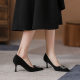 9833-5 not tired feet high heels new all-match fashion black professional work shoes French rhinestone stiletto heel single-layer shoes