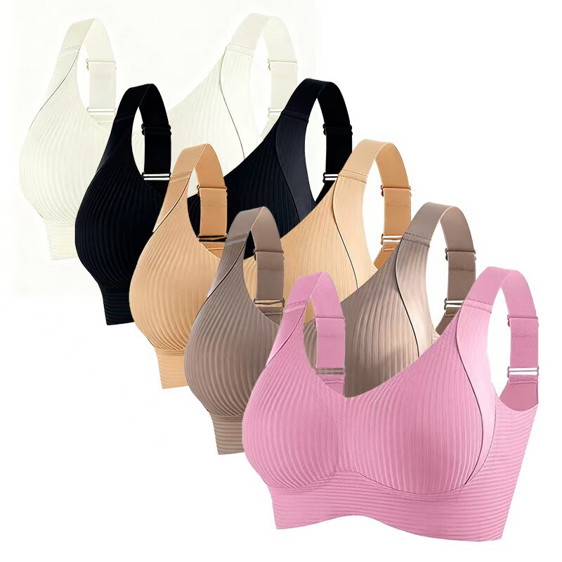 8XL multi-set foreign trade cross-border 4-piece set of plus-size seamless underwear for women with large busts, featuring a small push-up bra 8XL multi-set foreign trade cross-border 4-piece set of plus-size seamless underwear for women with large busts, featuring a small push-up bra