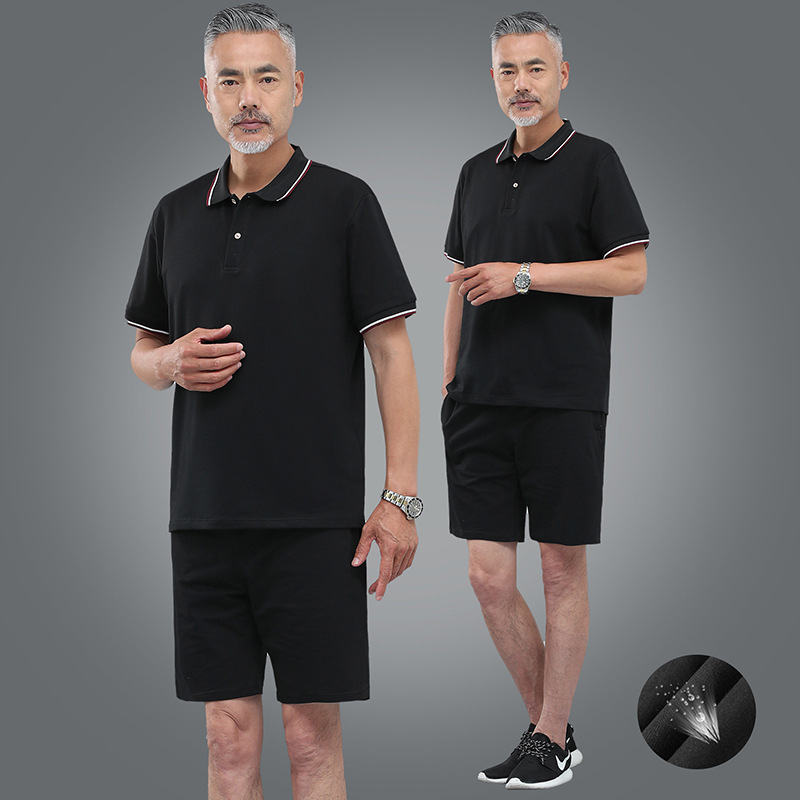 2024 verano nuevo hombre de mediana edad camiseta de manga corta delgada casual corto juego deportivo de tamaño grande papá dos piezas