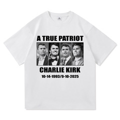 【欧码棉T】Charlie Kirk自由T恤时尚男/女原宿美学字母印花T恤中