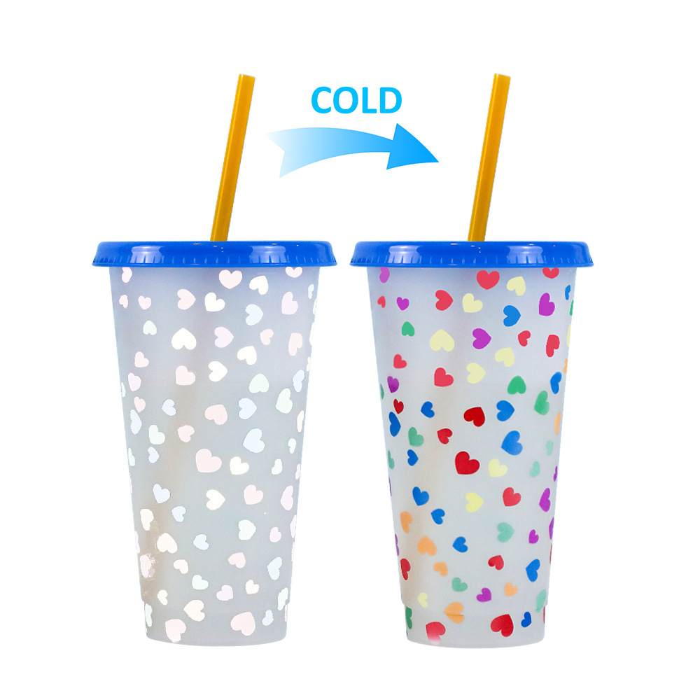 Spot transfronterizo de 710ml taza de plástico de color frío de gran capacidad PP taza de té con leche bebida fría con taza de paja con fábrica de inspección NBCU