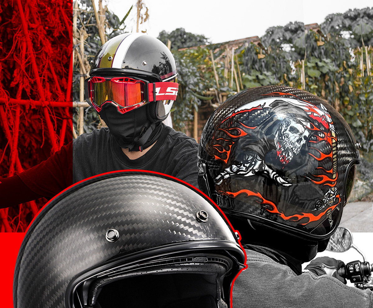 Harley Retro Motorcycle Helmet 6K Carbon Fiber Half Helmet