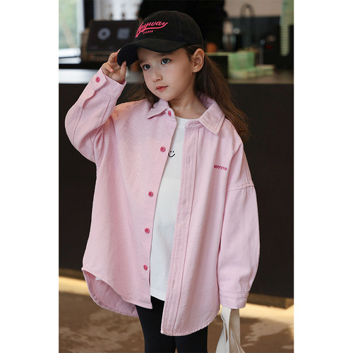 Women's Cowboy Jacket Spring and Autumn 2025 New Children's Casual Spring Outfit Korean Version for Middle and Large Children Shirt Denim Coat Stylish